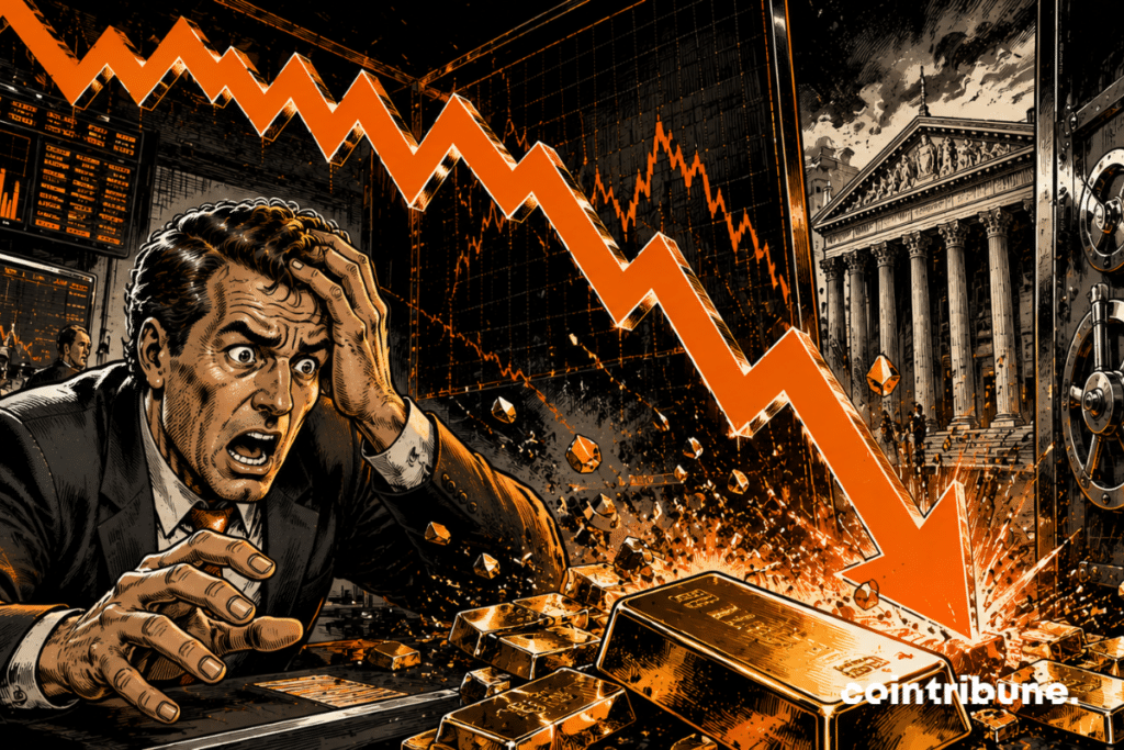 An investor is panicking over the fall in the price of gold.