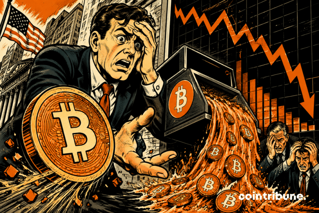Investor panicked as Bitcoin ETFs and market collapse