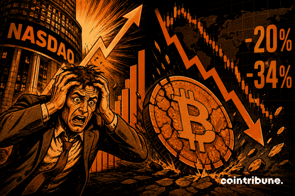 While the Nasdaq soars, Bitcoin collapses: 20% decline in June and 34% losses since the start of the year