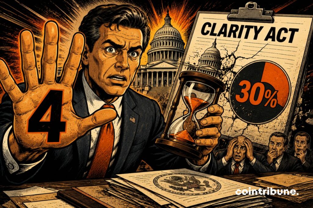 The CLARITY Act has only a 30% chance of passing in the United States. Find out why the Senate has 4 days to act.