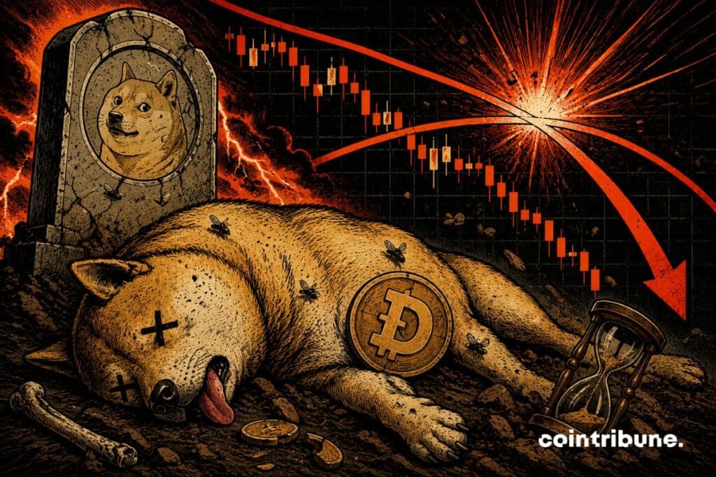 Dogecoin which dies facing a Death Cross on its crypto curve.