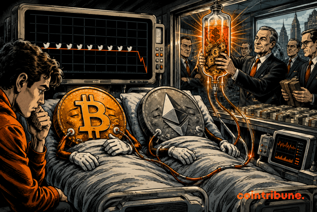 Crypto Bitcoin and Ethereum hospitalized, institutional perfusion, social activity falling