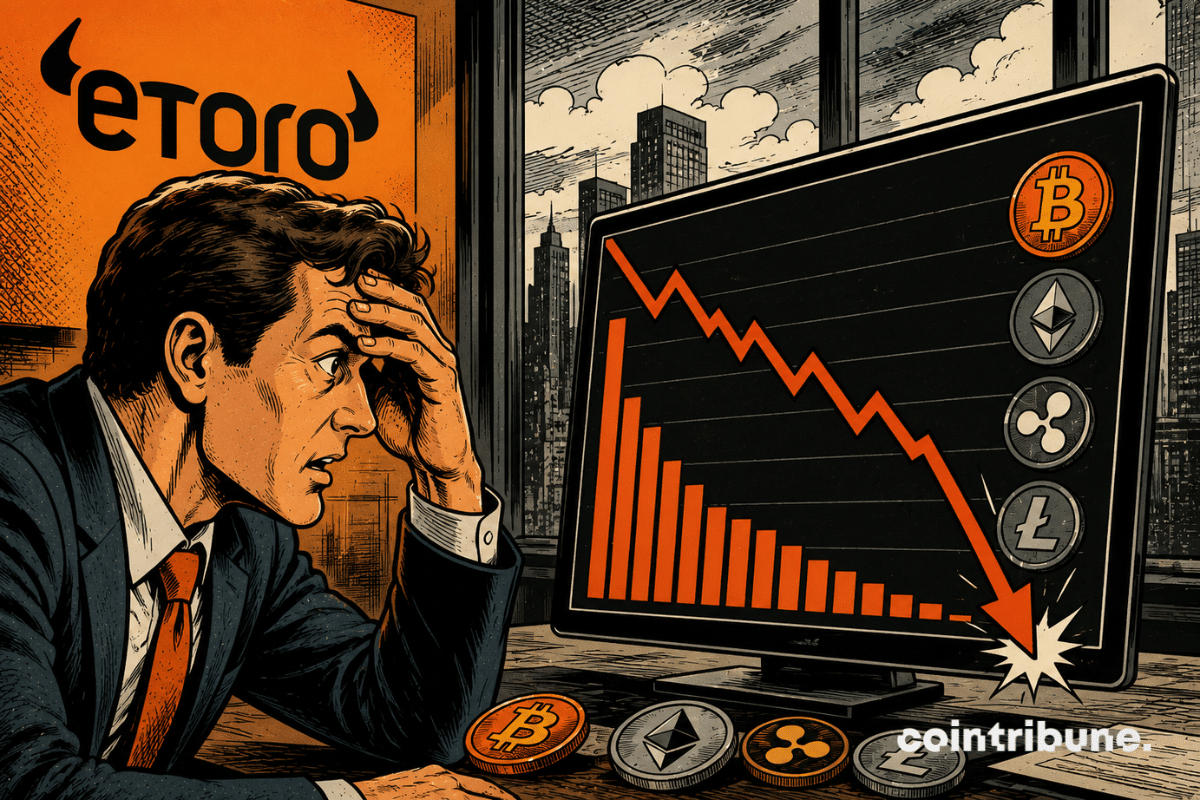 At eToro, the number of crypto transactions collapses by 73% in July