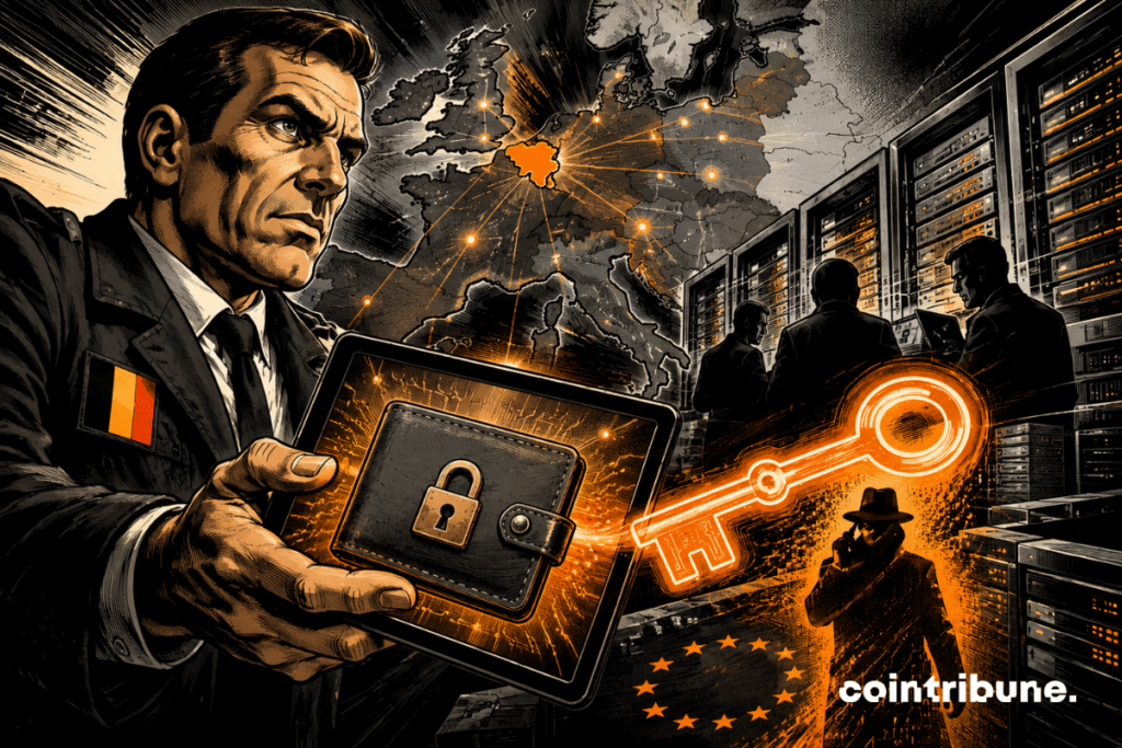 A Belgian investigator tracks down a locked crypto wallet, while a digital key links European servers and mysterious figures in the shadows.