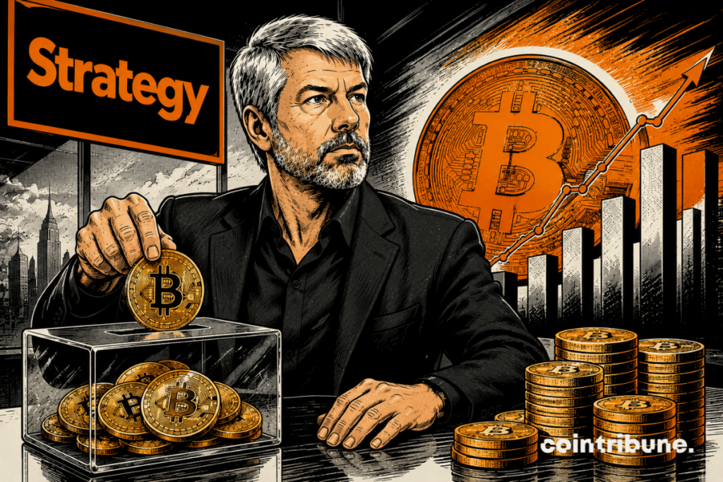 Michael Saylor counts Strategy's Bitcoins.