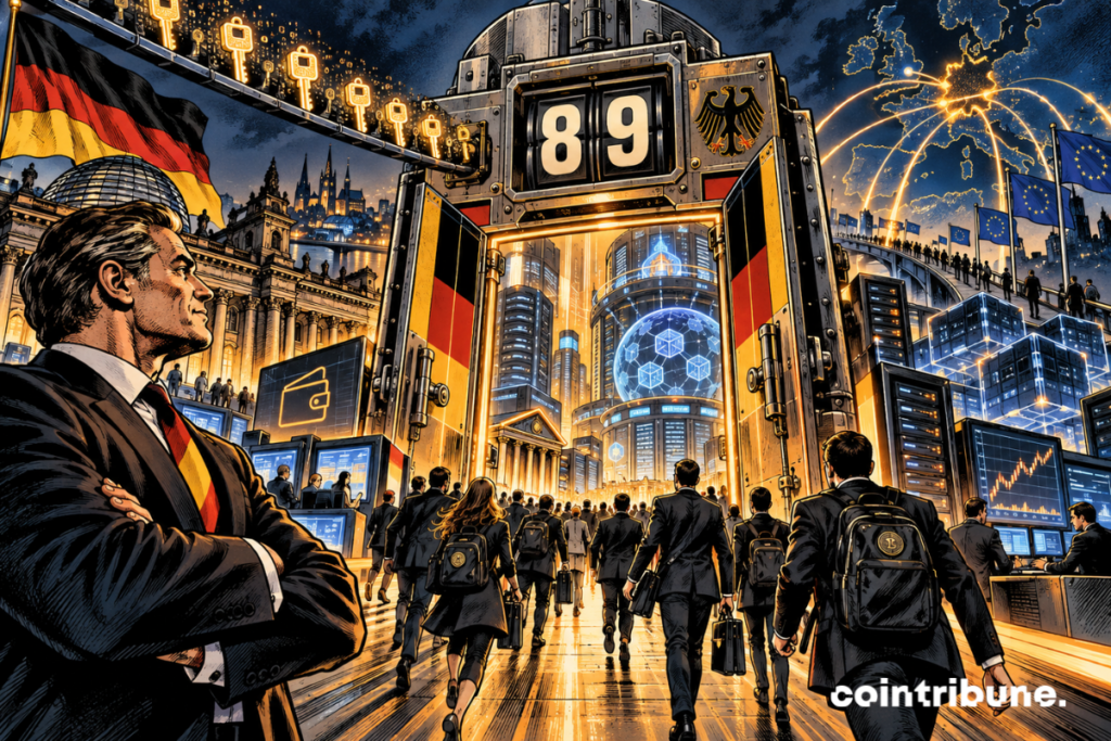 Crypto companies cross a German regulatory door topped with the number 89.