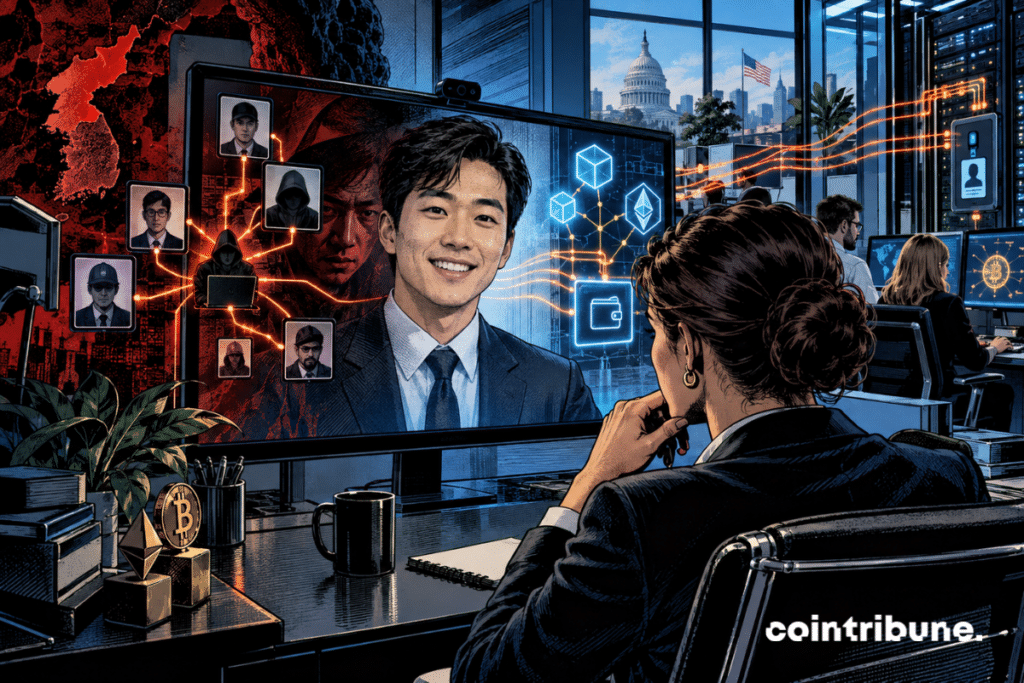 A fake candidate by videoconference hides several digital identities linked to an American crypto company.