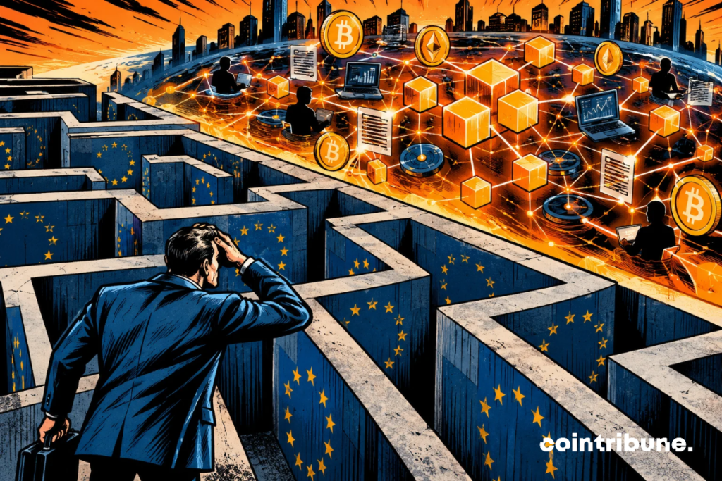 A European regulator lost in a labyrinth facing an escaping DeFi network.