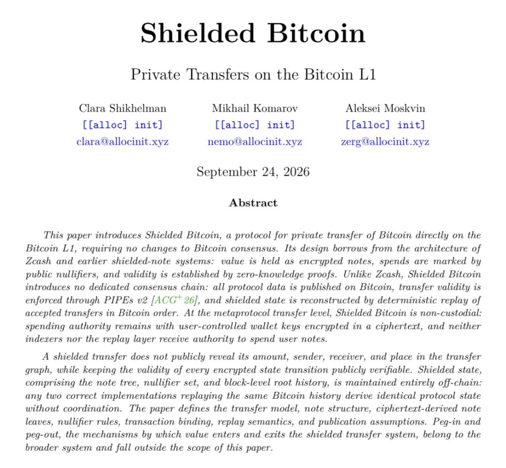 the system imagined by [alloc] init, the bitcoin value would be stored in encrypted “notes”.