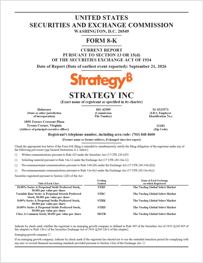 According to Form 8-K filed with the SEC on Monday, Michael Saylor's company acquired 950 BTC for $75.7 million, at an average price of $79,670 per bitcoin.