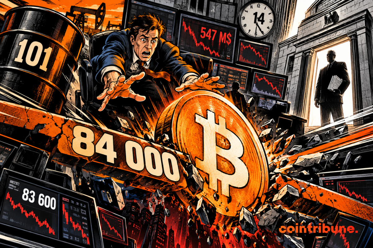 Bitcoin below $84,000: $547 million in liquidations in 24 hours