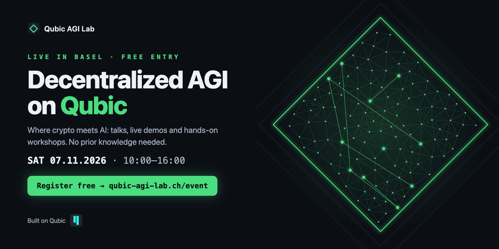 Qubic AGI Lab in Basel on November 7: decentralized AI, free entry