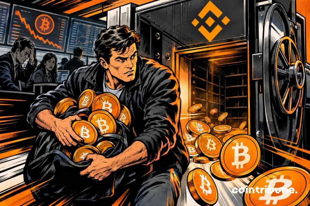 A crypto vault is emptying while Bitcoins escape massively, illustrating the continued decrease in reserves available on the platforms.