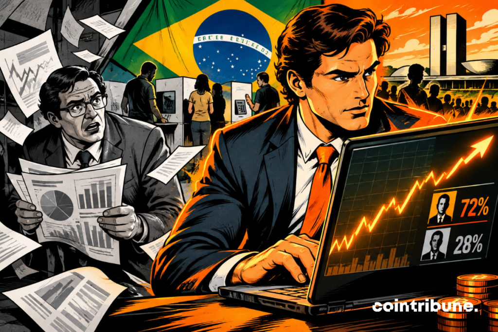 A Brazilian trader dominates a panicked pollster, while a prediction market climbs ahead of Brazil's traditional election charts today.