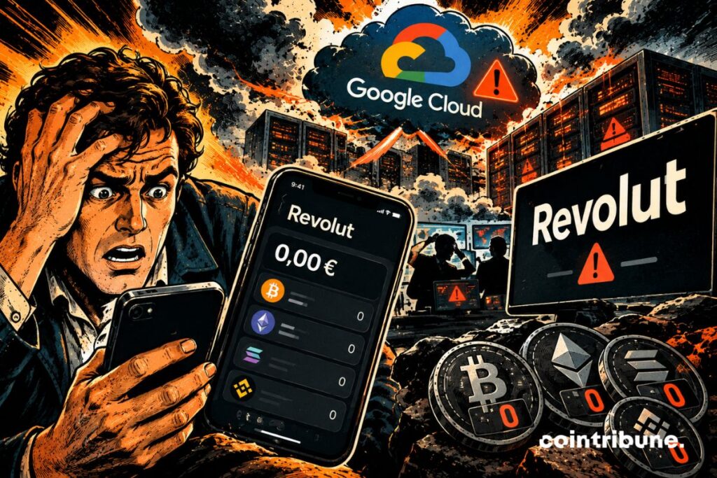 A Google Cloud outage paralyzes Revolut. Payments, withdrawals and crypto trading blocked, the neobank reassures about the security of funds.
