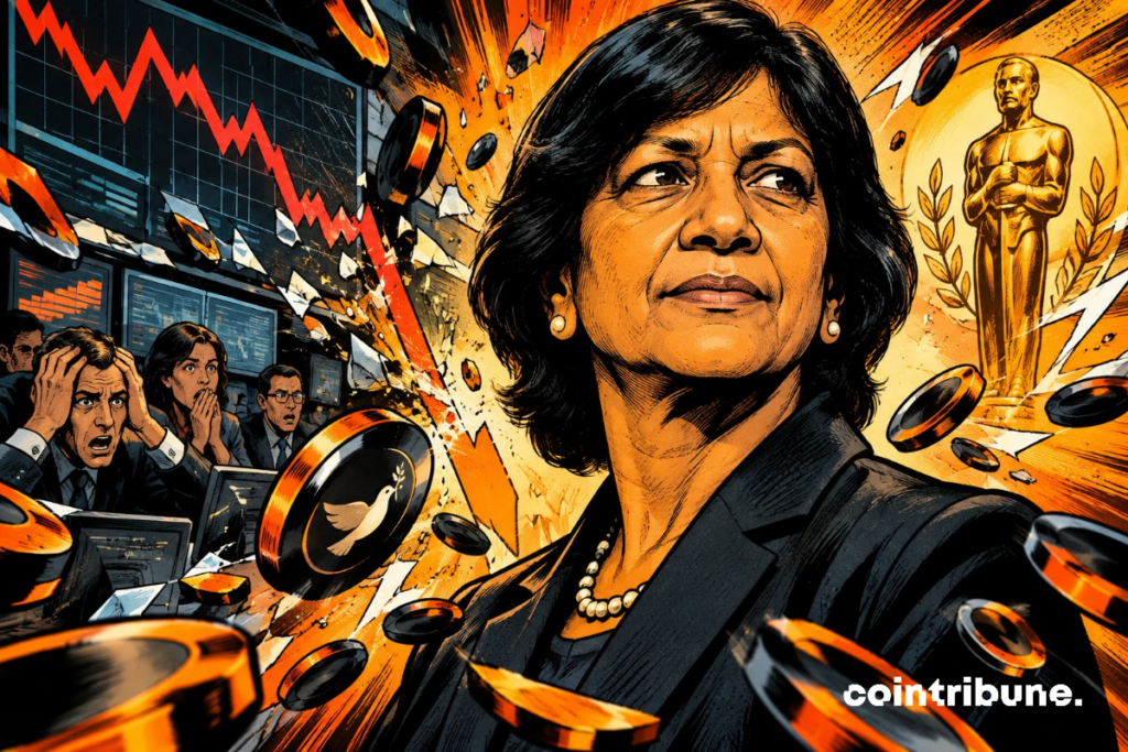 Navi Pillay remains unfazed as prediction markets collapse, surprising punters in an orange and black graphic explosion.