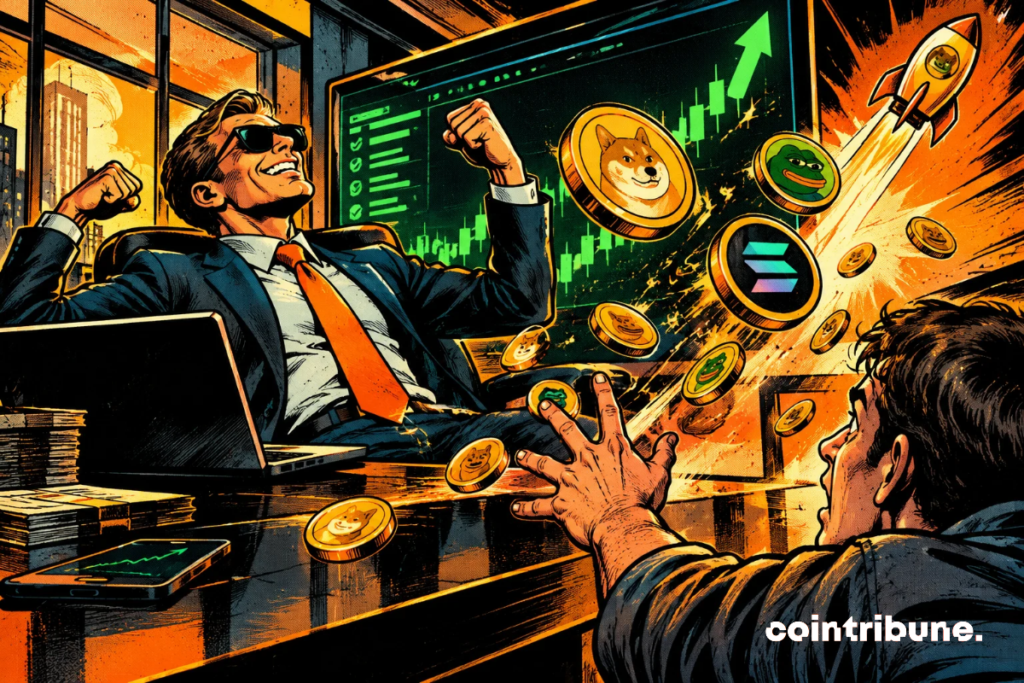 On Pump.fun, a trader celebrates his spectacular gains while a helpless investor discovers the invisible gap between the big winners.